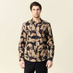 Chemise manches longues marron homme