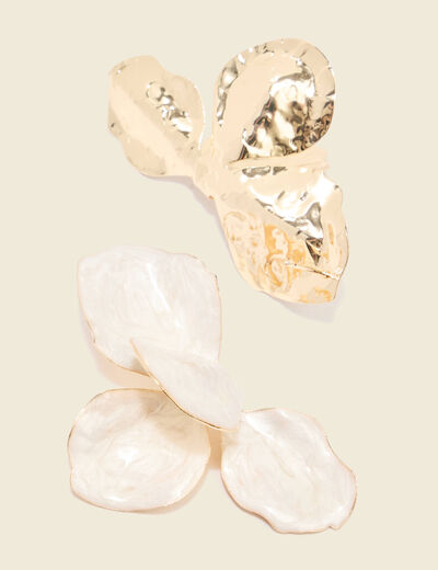 Boucles d'oreilles blanc femme