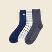 Lot 3 paires chaussettes bleu marine femme