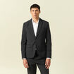 Blazer cintr&eacute; court col tailleur noir homme