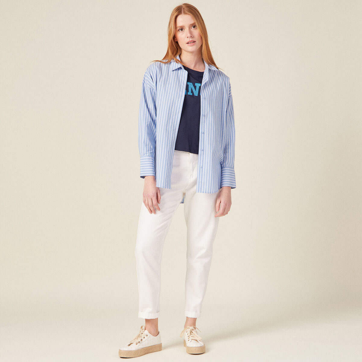 T-shirt manches courtes bleu marine femme