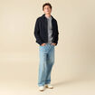 Pull manches longues bleu gris homme