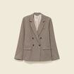 Blazer manches longues col tailleur noir femme
