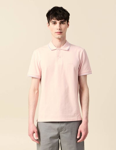 Polo éco-responsable rose clair homme