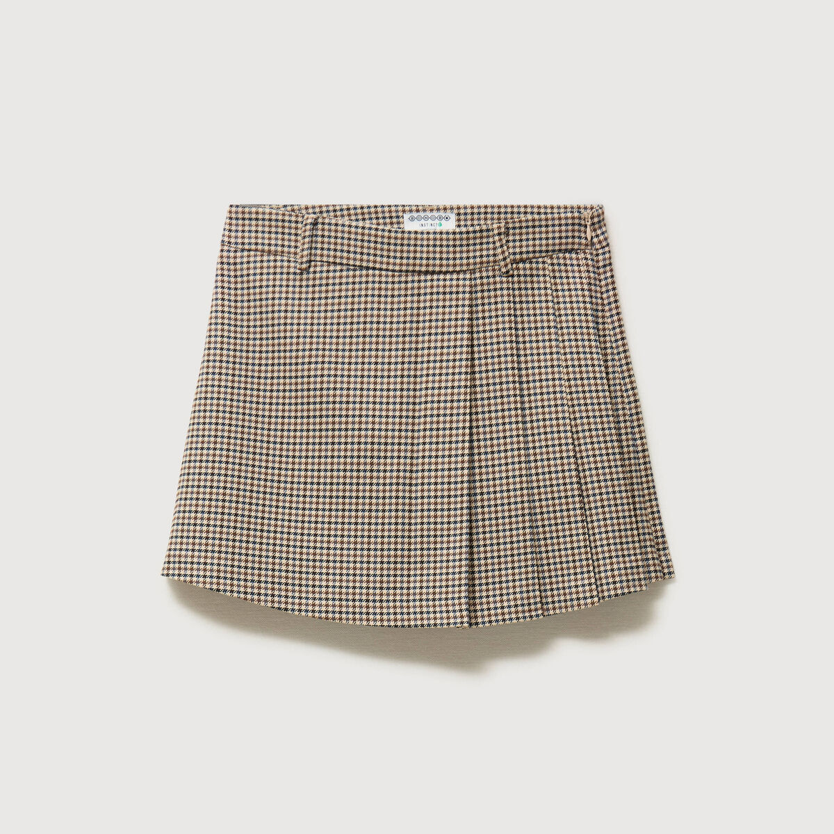 Jupe taille haute doubl&eacute;e marron femme