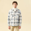 Surchemise oversize courte doubl&eacute;e gris homme