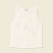 Débardeur sans manches ajouré creme femme