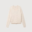 Pull droit col v manches longues creme femme