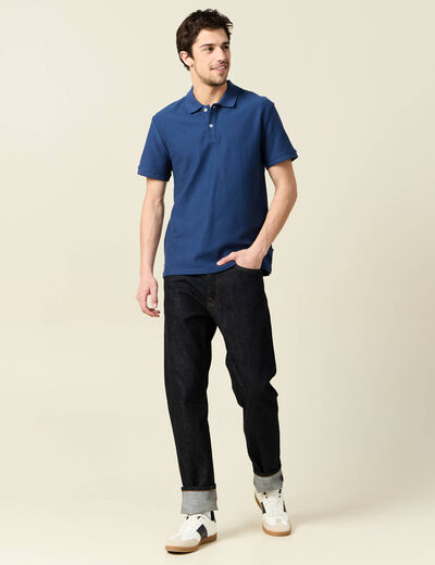Polo manches courtes bleu foncé homme