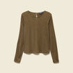 T-shirt manches longues vert kaki femme