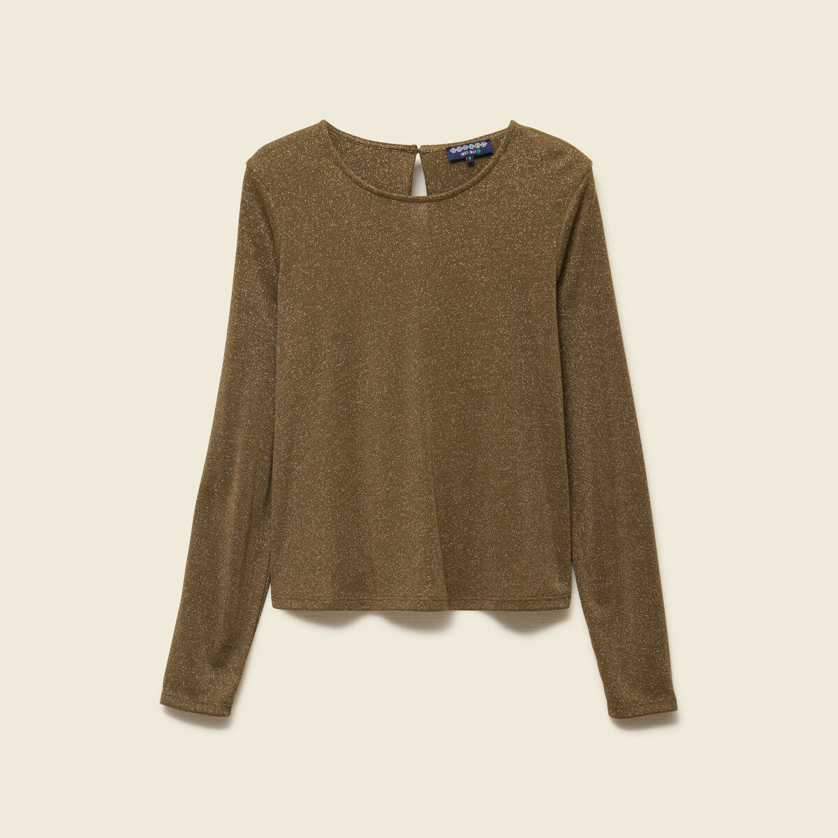 T-shirt manches longues vert kaki femme