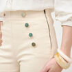 Jeans flare &agrave; pont denim blanc femme
