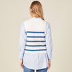 Pull droit court sans manches col v ecru femme