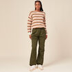 Pantalon battle bas élastiqué vert kaki femme