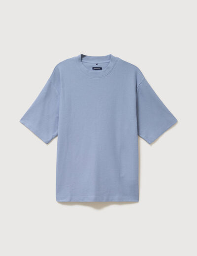 T-shirt ample col rond manches courtes bleu gris homme
