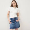 Mini-jupe en jeans bleu gris femme