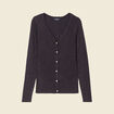 Gilet col en V éco-responsable gris foncé femme