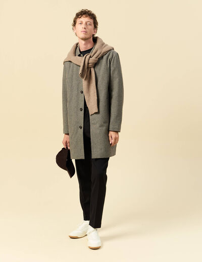 Manteau col classique manches longues camel homme
