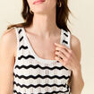 Débardeur tricot ajouré noir femme