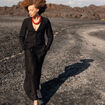 Veste blazer manches longues noir femme