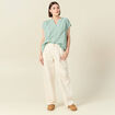 Chemise manches courtes vert pastel femme