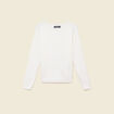 Pull col rond manches longues blanc femme