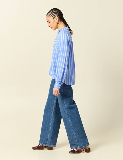 Blouse manches longues denim baby bleu femme