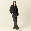 Pull manches longues ajouré noir femme