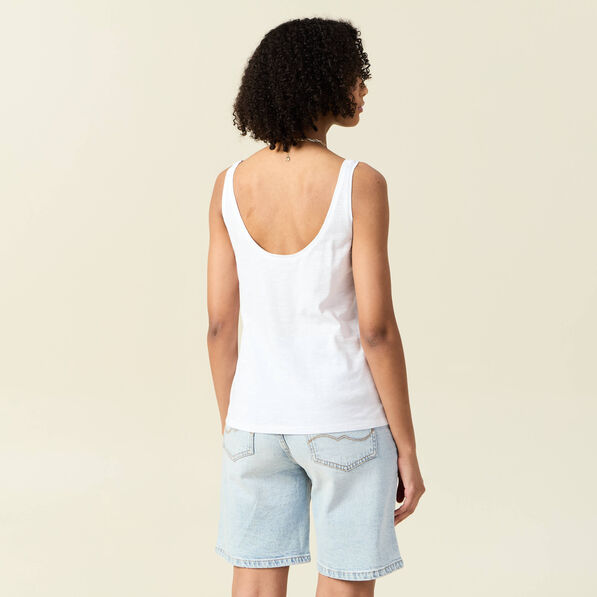 Débardeur sans manches blanc femme