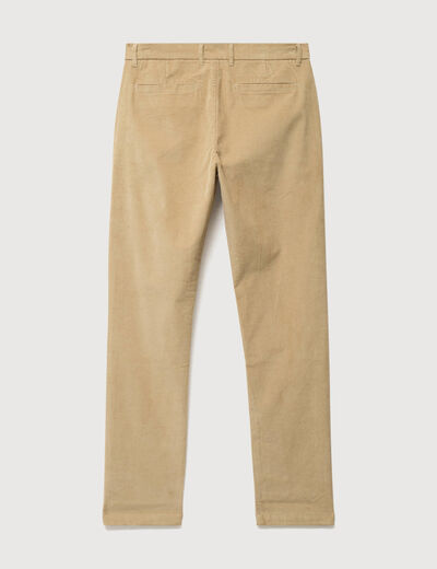 Pantalon straight velours longueur 32 beige homme