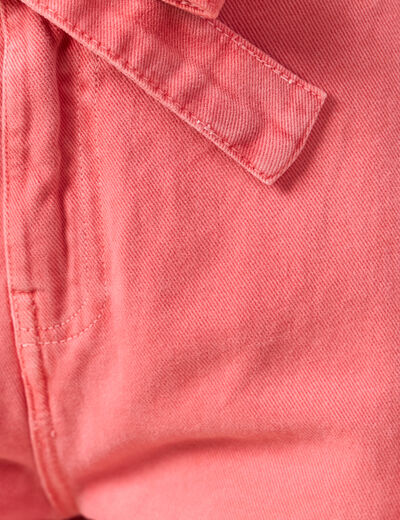 Pantalon slouchy taille haute en coton rose femme