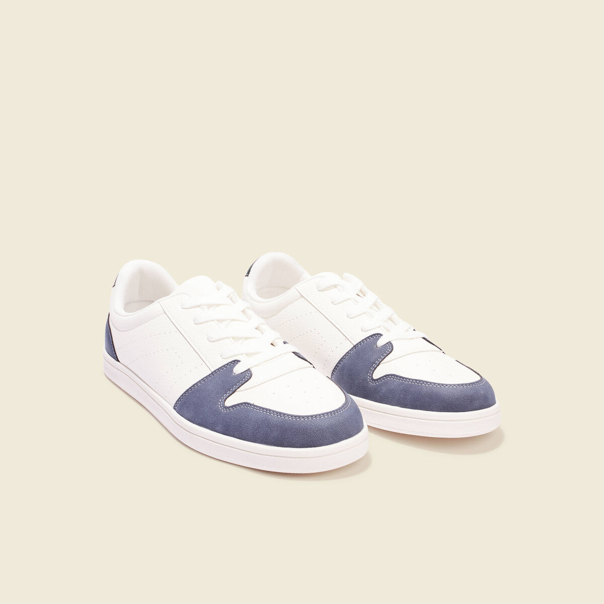 Tennis plates à lacets bleu marine homme