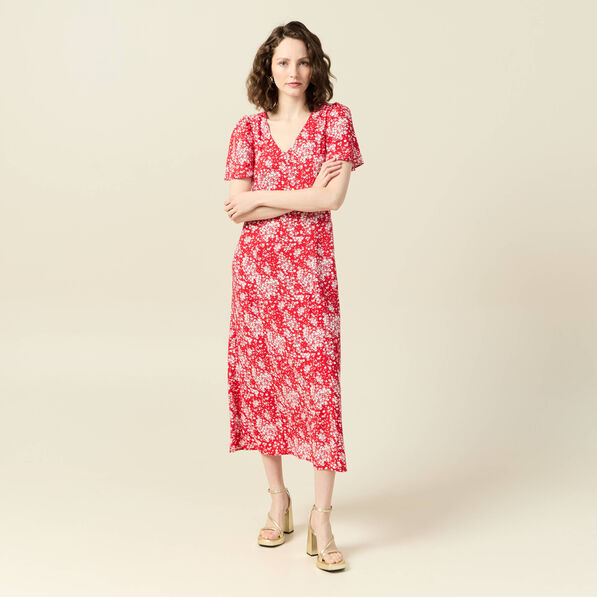 robe longue eco responsable rouge femme Robe longue éco-responsable rouge femme