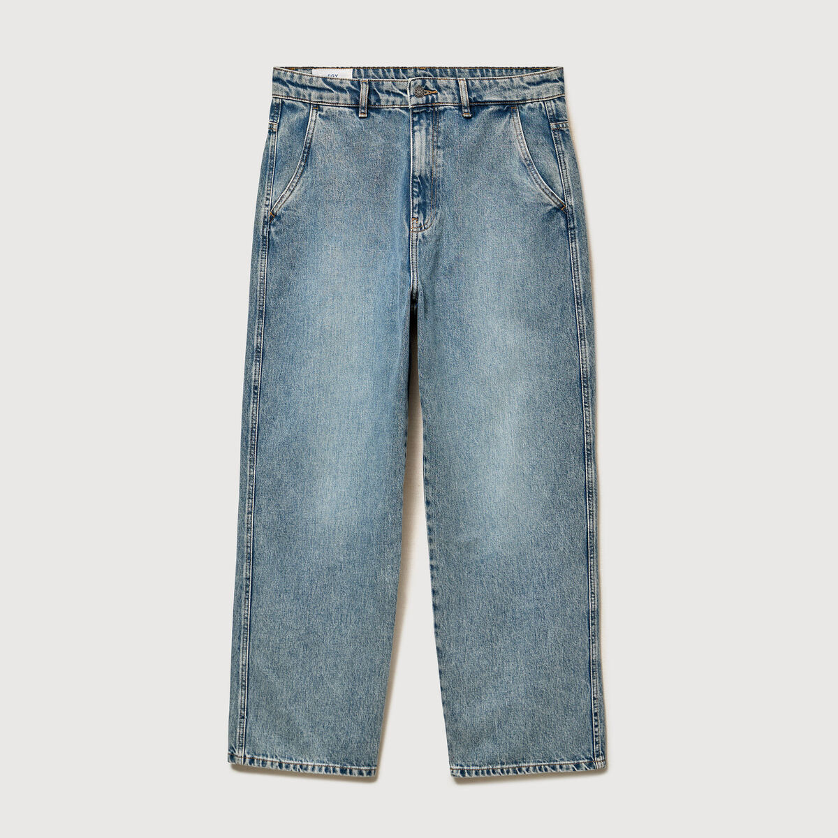 Jeans loose longueur 32 en coton denim dirty homme