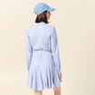 Robe patineuse courte manches longues bleu femme