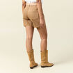Short boyfriend ceinturé jean vert kaki femme