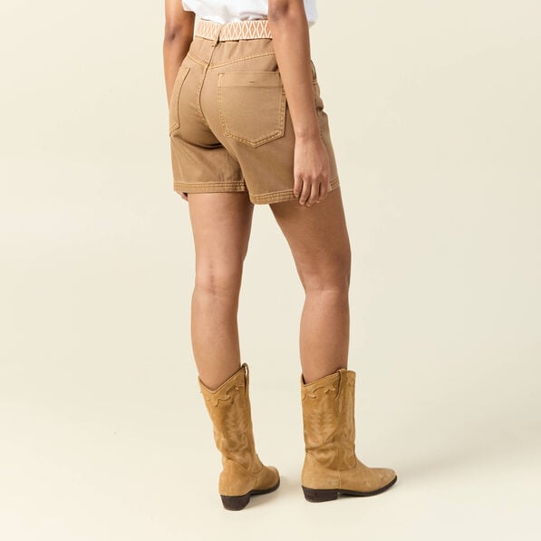 short boyfriend ceinture jean vert kaki femme Short boyfriend ceinturé jean vert kaki femme