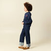 Sweat oversize &agrave; capuche en coton bleu marine femme