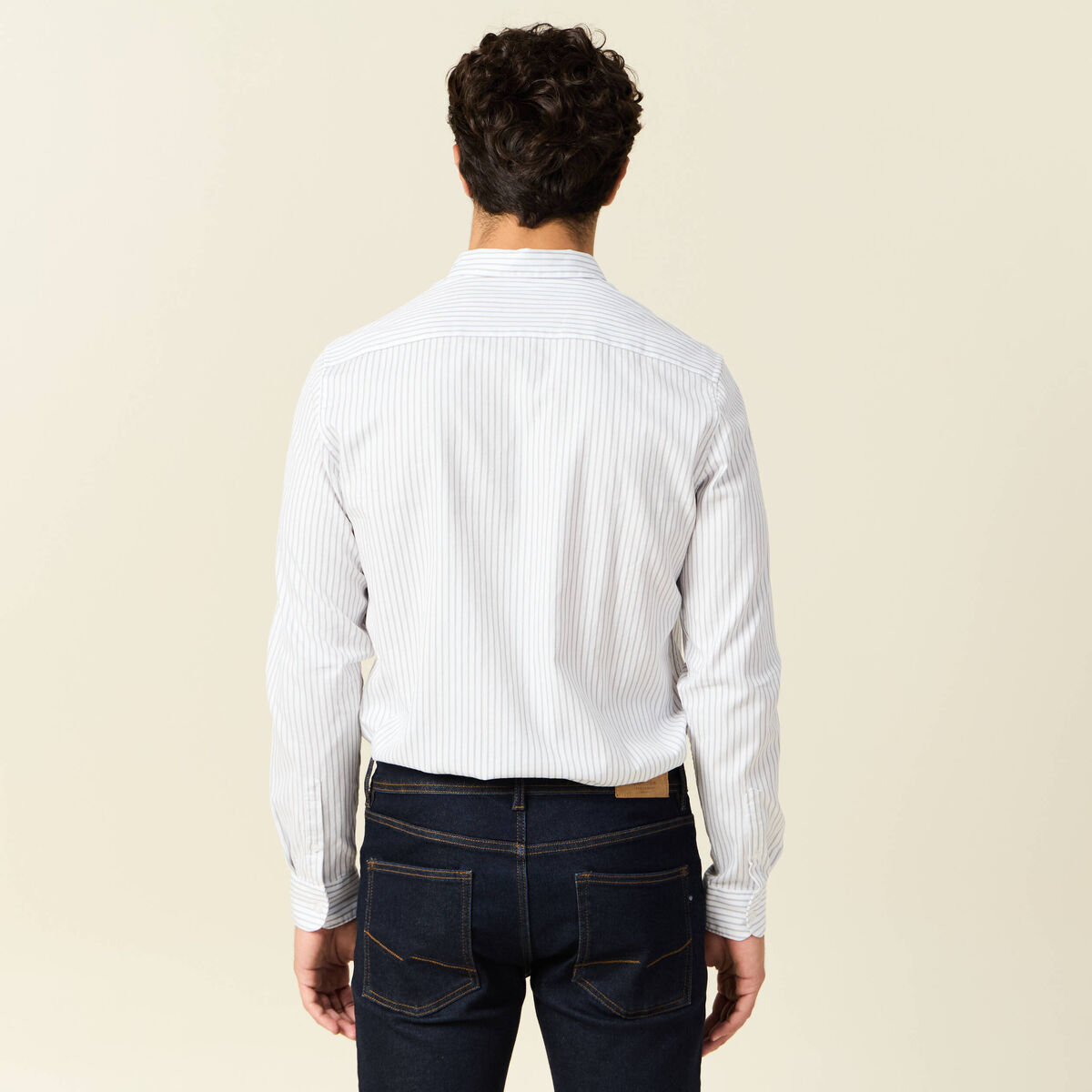 Chemise manches longues gris homme