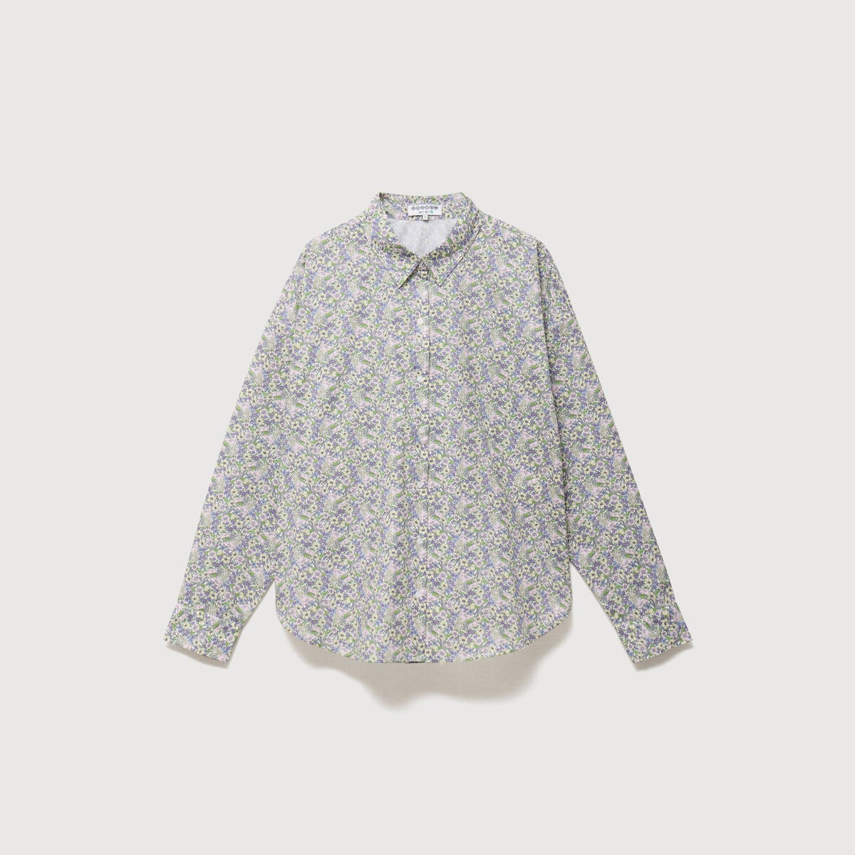 Chemise col am&eacute;ricain manches longues jaune pastel femme