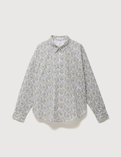 Chemise col am&eacute;ricain manches longues jaune pastel femme