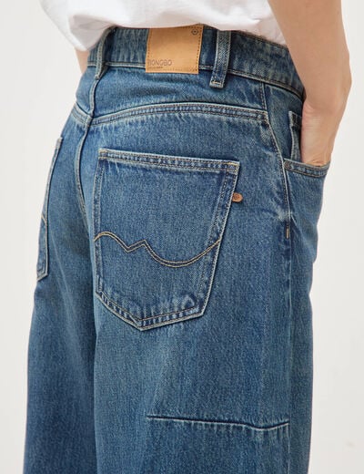 Jeans barrel taille standard bleu femme