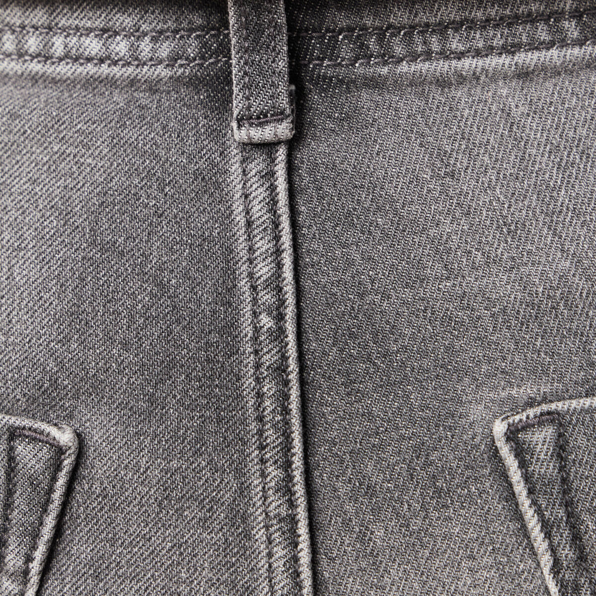 Pantalon mom taille haute 7/8&egrave;me denim denim gris femme