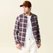 Chemise manches longues prune homme