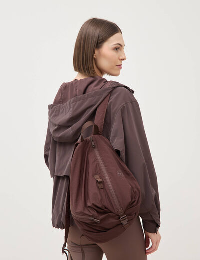 Sac &agrave; dos pliss&eacute; avec doublure bordeaux femme