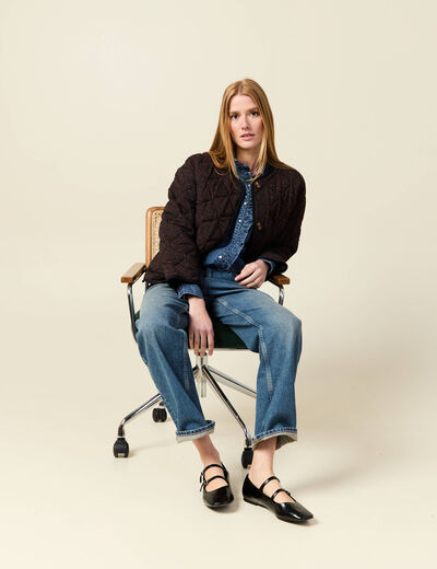 Blouson matelassé camel femme