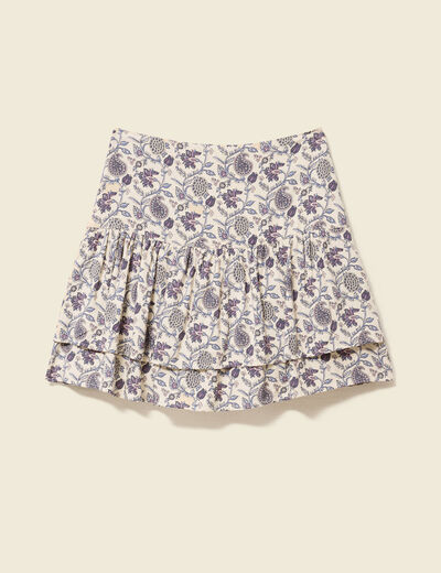 Jupe fluide doublée bleu femme