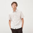 Col en maille coton manches courtes ecru homme