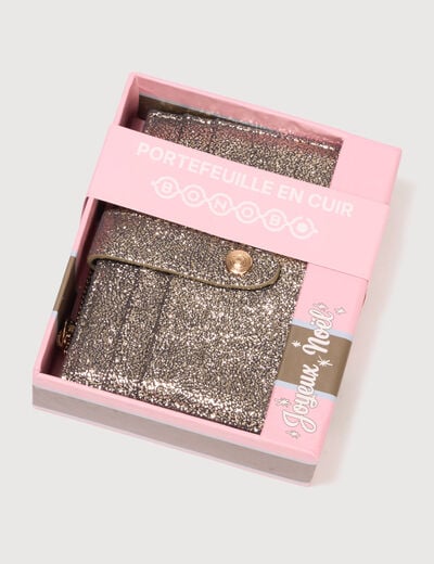 Porte-monnaie avec doublure gris fonc&eacute; femme
