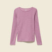 T-shirt cintr&eacute; manches longues col rond mauve femme